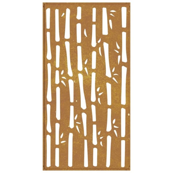vidaXL Väggdekoration 105x55 cm rosttrögt stål bambudesign