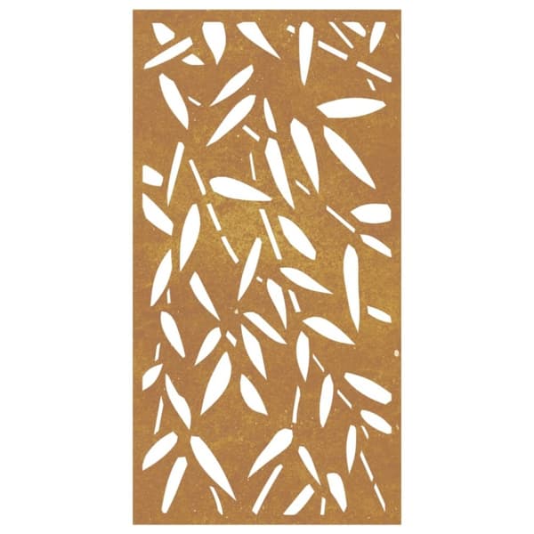 vidaXL Veggdekorasjon til hage 105x55 cm cortenstål bambusbladdesign