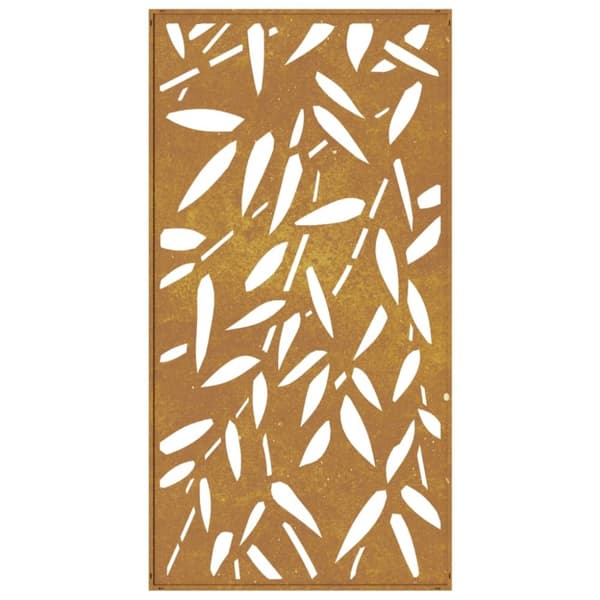 vidaXL Veggdekorasjon til hage 105x55 cm cortenstål bambusbladdesign