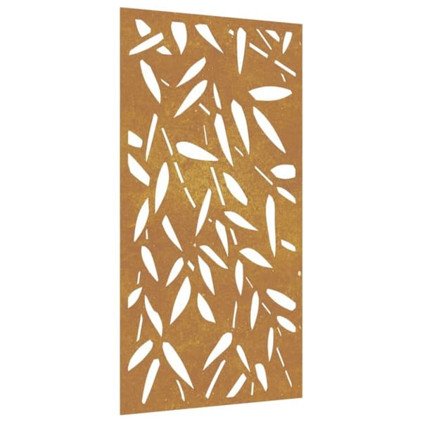 vidaXL Veggdekorasjon til hage 105x55 cm cortenstål bambusbladdesign