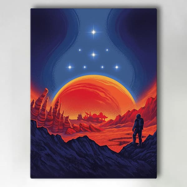 Lærredsbillede / Lærredstryk - Starfield - 40x30 cm - Lærred
