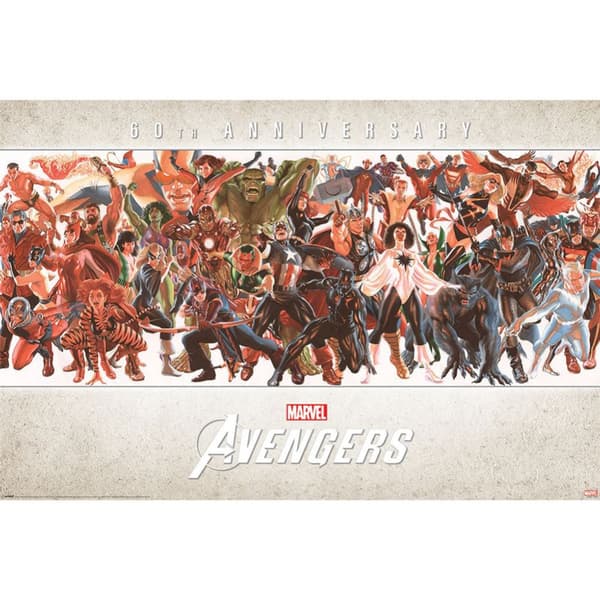 Avengers Characters 60th Poster Multicoloured One Size
