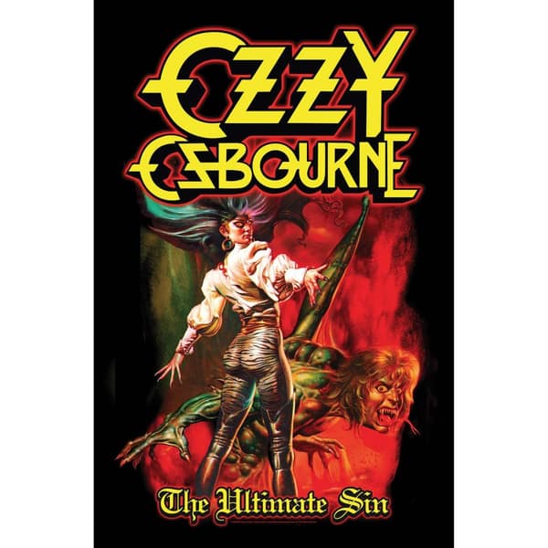 Ozzy Osbourne The Ultimate Sin Textile Poster Black/Red/Yellow 106cm x 70cm