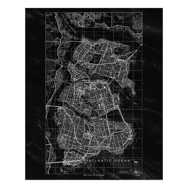 Batman Gotham City Paper Print Black/White 50cm x 40cm