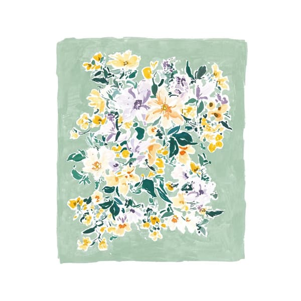 Rose Jocham Sage & Butter Poster Green/White/Yellow 40cm x 30cm