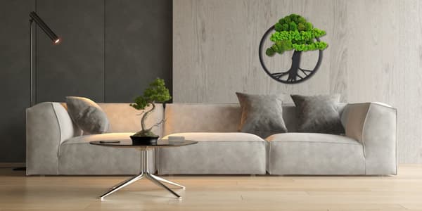 Sammalkuva Sammal Luonnollinen seinäkoriste Olohuone Kylpyhuone Seinämaalaus 60x 65cm Elämän puu