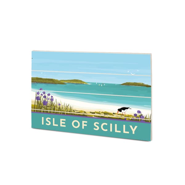 Georgina Westley Scilly Wood Print Blue/White/Green 59cm x 40cm