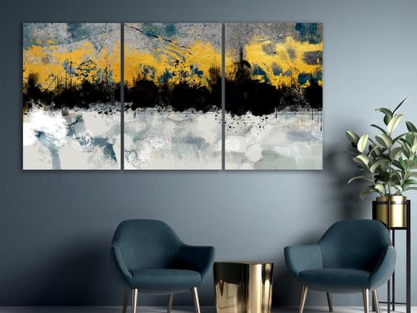 Canvas Tavla - Golden Clouds (3 delar)