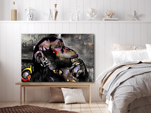 Canvas Tavla - Pensive Monkey (1 del) Wide