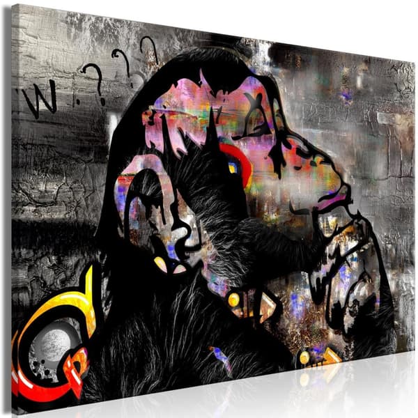 Canvas Tavla - Pensive Monkey (1 del) Wide 120x80