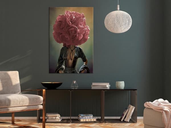 Canvas Tavla - Flowery Thoughts (1 del) Vertical