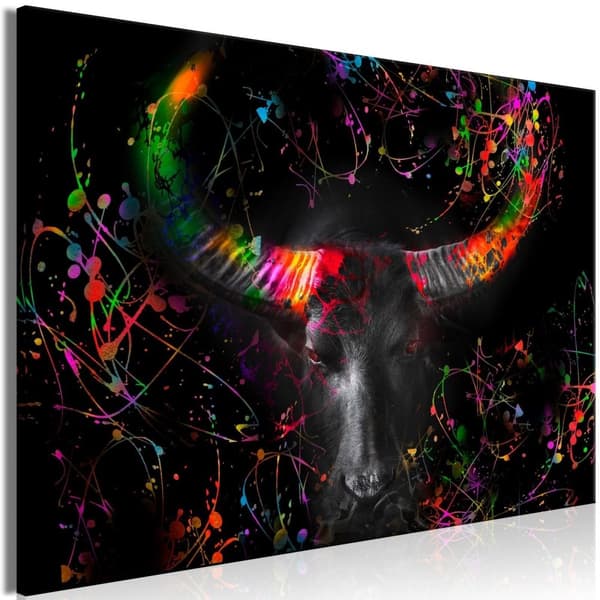 Canvas Tavla - Enraged Bull (1 del) Vertical - Second Variant 120x80