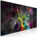 Pikkukuva 1 / 4: Canvas Tavla - Rainbow Deer (5 delar) Narrow