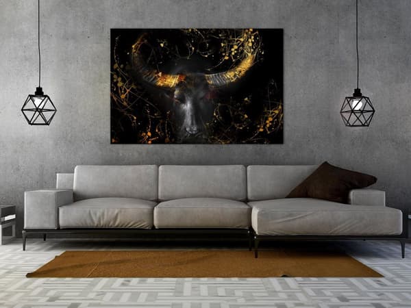 Canvas Tavla - Enraged Bull (1 del) Vertical - Third Variant