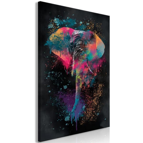 Canvas Tavla - Colourful Safari (1 del) Vertical 80x120