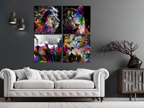 Canvas Tavla - Wildness and Beauty (4 delar)