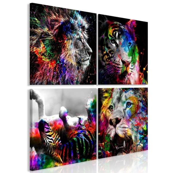 Canvas Tavla - Wildness and Beauty (4 delar) 90x90