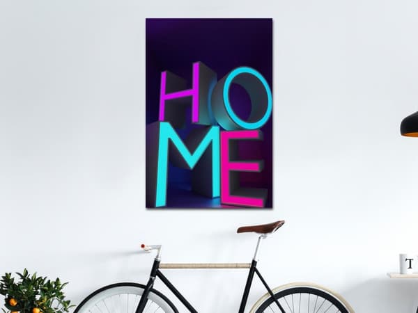 Canvas Tavla - Home Neon Vertical