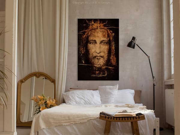 Canvas Tavla - Shroud of Turin Vertical