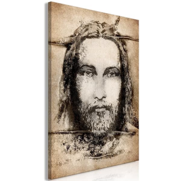 Canvas Tavla - Shroud of Turin in Sepia Vertical