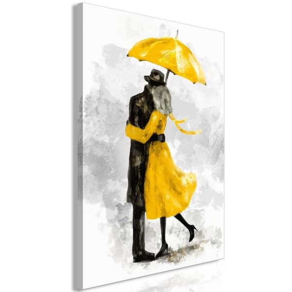 Canvas Tavla - Under Yellow Umbrella Vertical 40x60