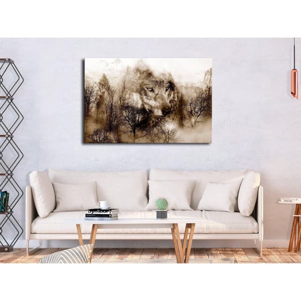 Canvas Tavla - Mountain Predator Wide Brown