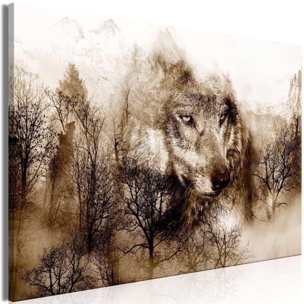 Canvas Tavla - Mountain Predator Wide Brown