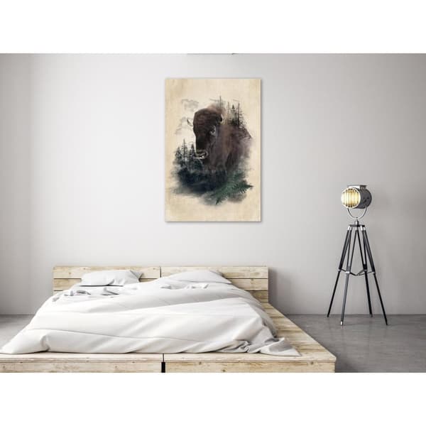 Canvas Tavla - Stately Buffalo Vertical