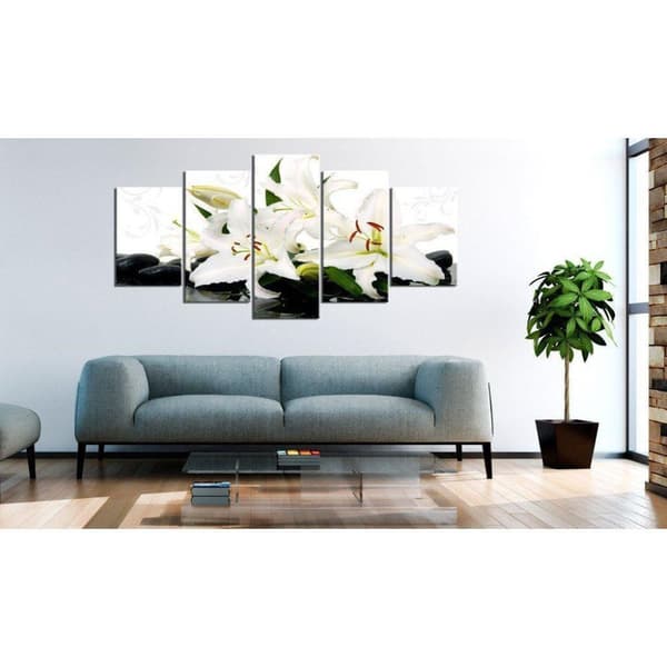 Canvas Tavla - Lilies and zen stones