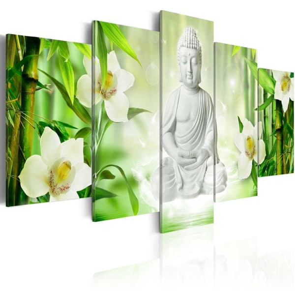 Canvas Tavla - Buddha and jasmine