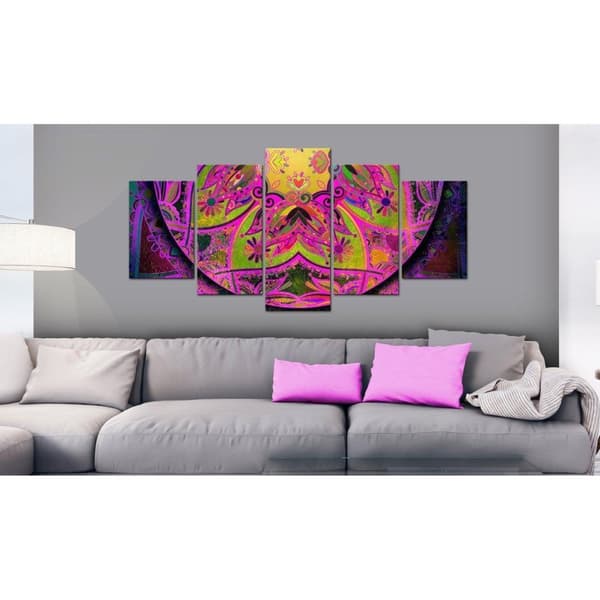 Canvas Tavla - Mandala: Pink Power