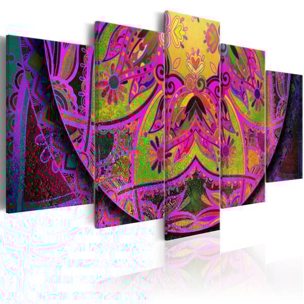Canvas Tavla - Mandala: Pink Power 100x50