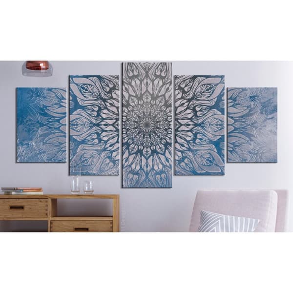 Canvas Tavla - Hypnosis (5 delar) Blue Wide