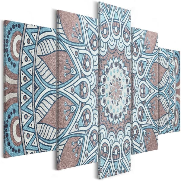 Canvas Tavla - Oriental Circle (5 delar) Wide 100x50