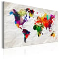 Pikkukuva 1 / 4: Canvas Tavla - World Map: Rainbow Madness