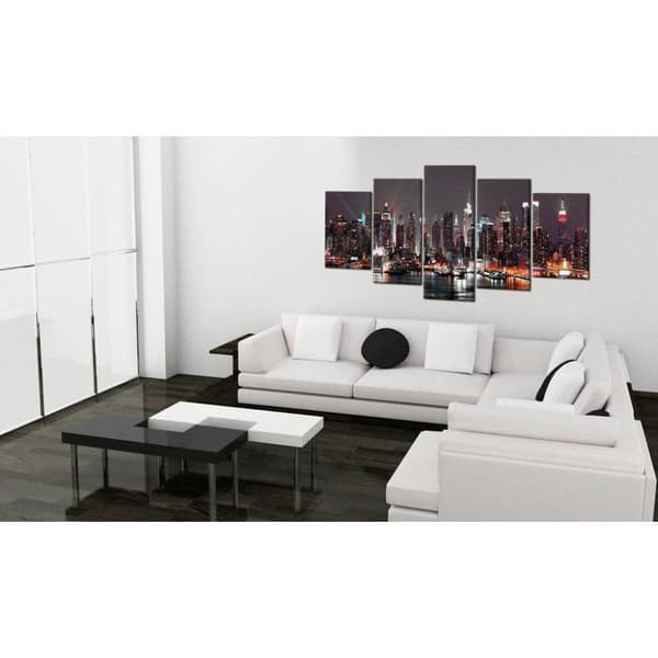 Canvas Tavla - Manhattan på natten