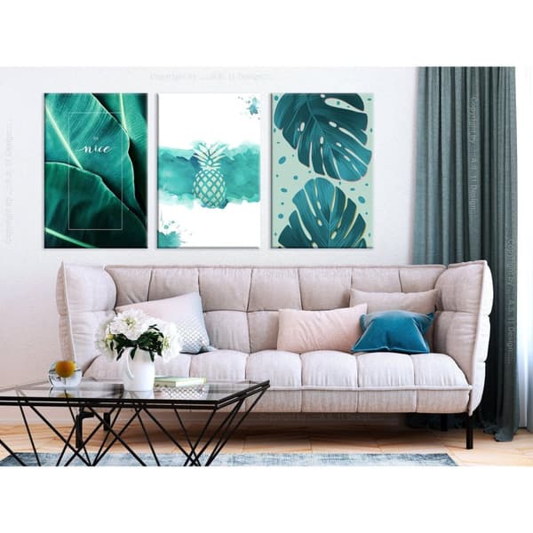 Canvas Tavla - Intense Lagoon (3 delar)