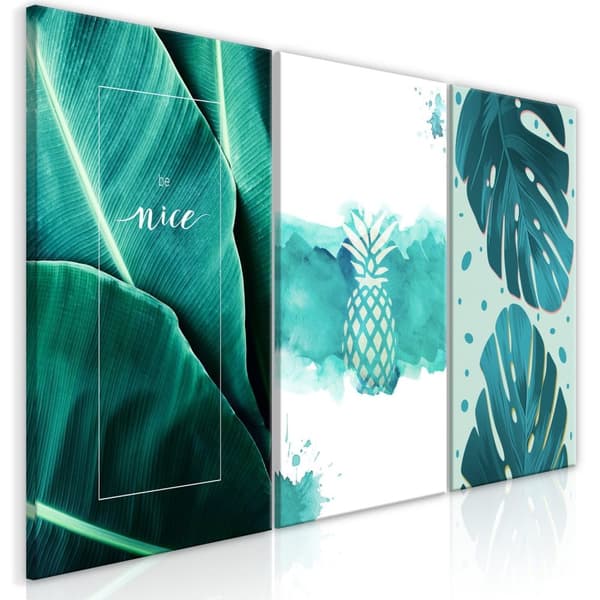 Canvas Tavla - Intense Lagoon (3 delar) 120x60