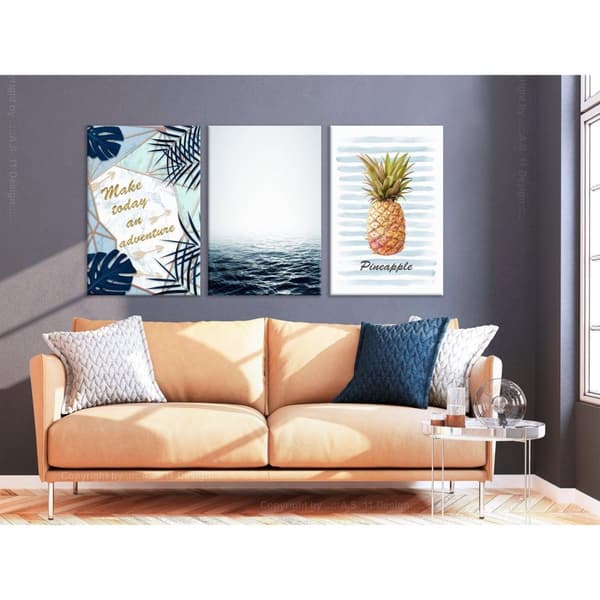 Canvas Tavla - Pineapple Quote (3 delar)