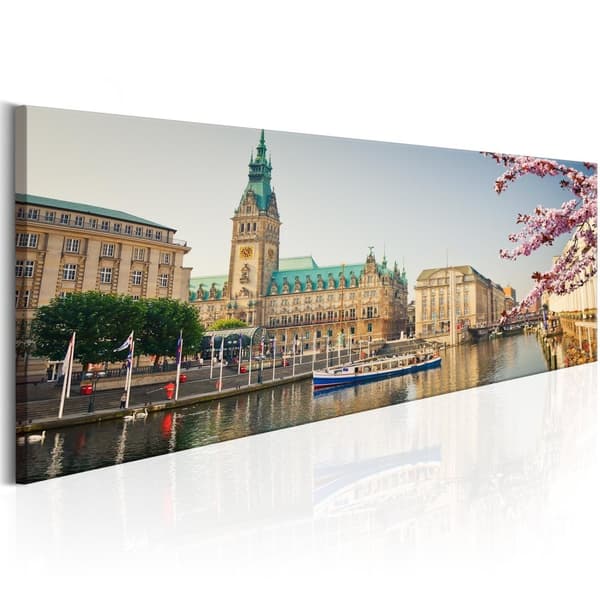 Canvas Tavla - Hamburg Town Hall 150x50