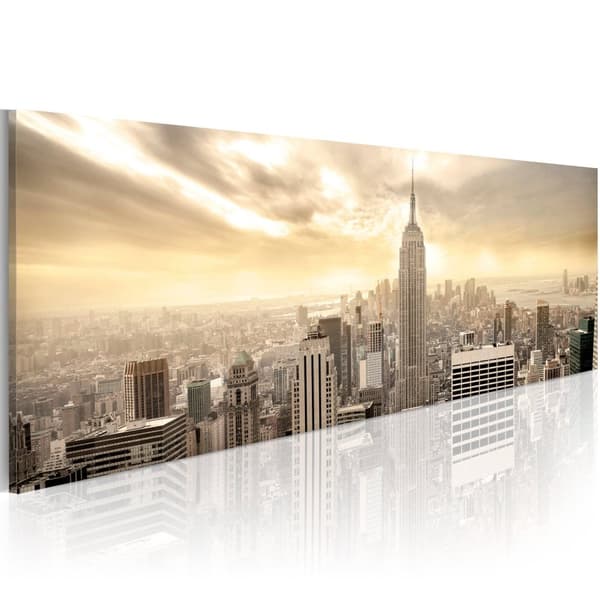 Canvas Tavla - New York City among the clouds 135x45