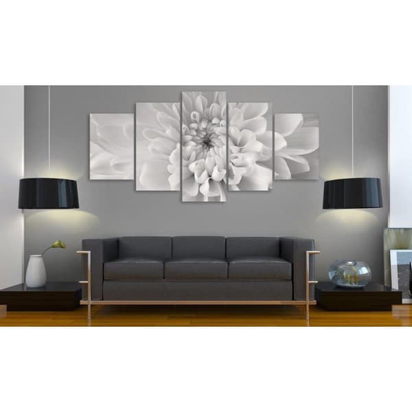 Canvas Tavla - Dahlia flower in grey shades