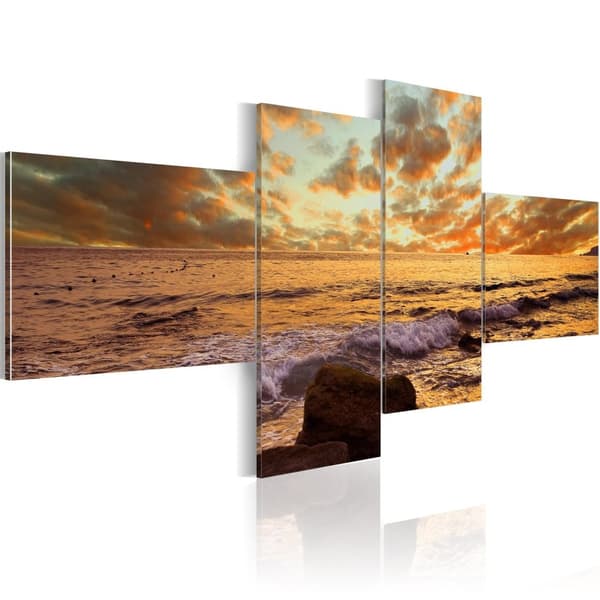 Canvas Tavla - Solnedgång över havet