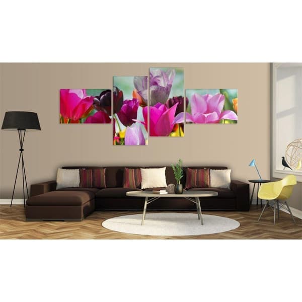 Canvas Tavla - Charming red tulips