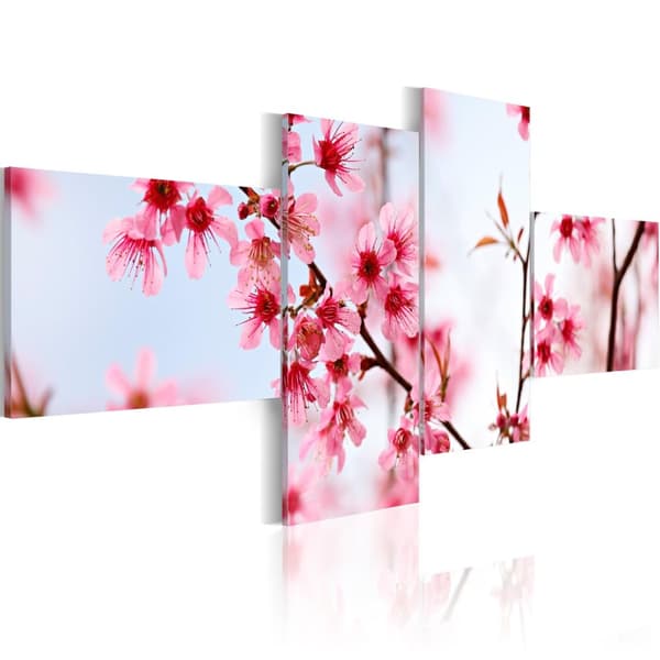 Canvas Tavla - Beauty of the cherry flowers 200x90