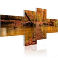 Miniatyrbild 1 av 4: Canvas Tavla - A footbridge over a forest stream