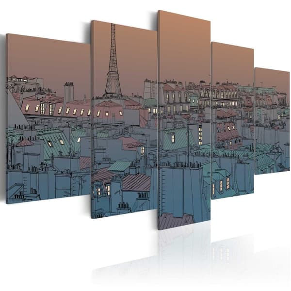 Canvas Tavla - Paris - the darkness falls 200x100