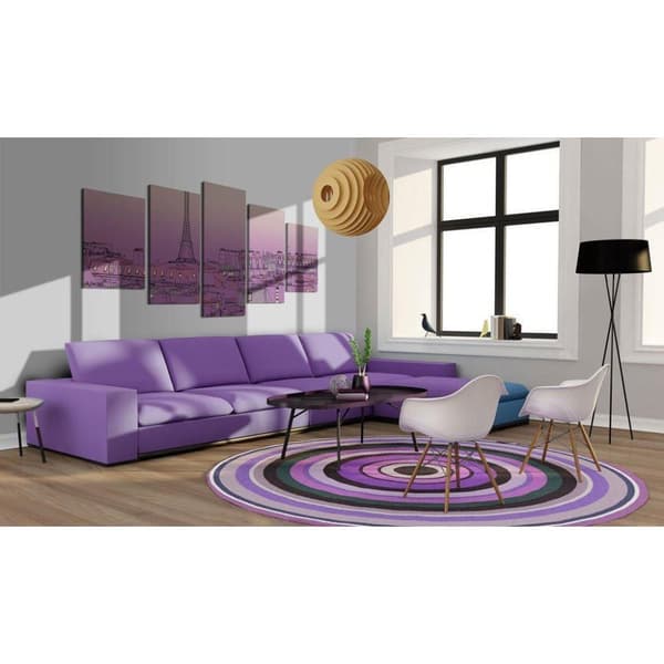 Canvas Tavla - Lavender sunrise over Paris