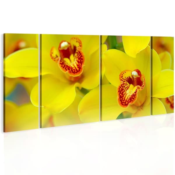 Canvas Tavla - Orchids - intensity of yellow color 120x60