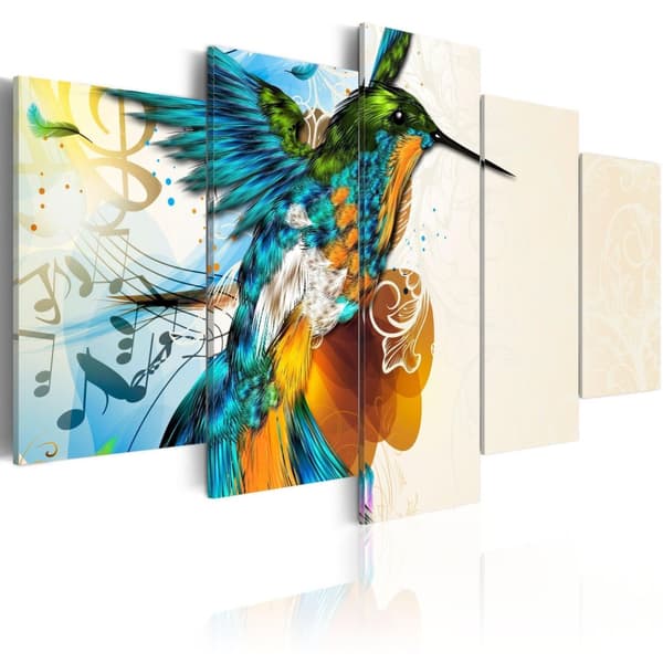Canvas Tavla - Bird's music (5 delar)